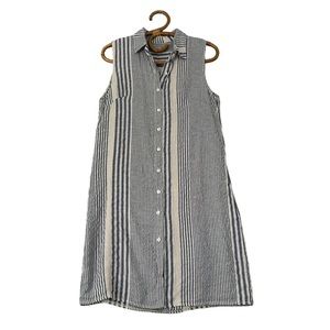 Lina Tomei | Striped Linen Blend‎ Sleeveless Mini Dress Size S